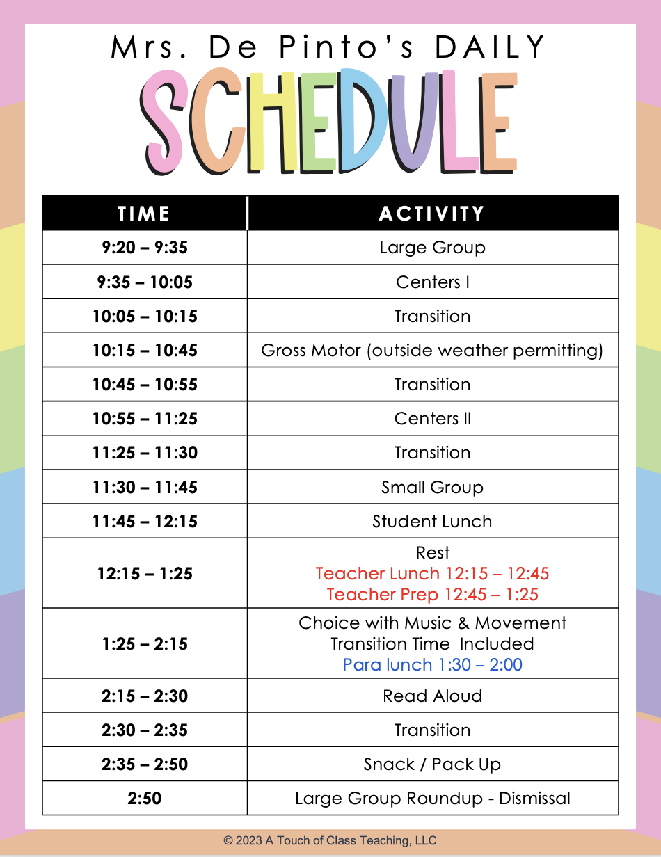 Daily Schedule